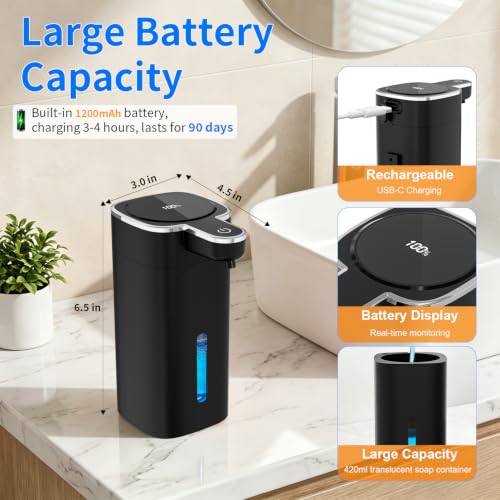 Electric Foaming Soap Dispenser - color: Black