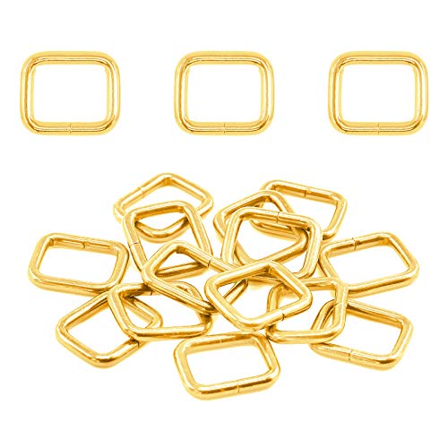 Swpeet 60Pcs Heavy Duty Metal Rectangle Ring - color: Gold, size: 5/4 Inch