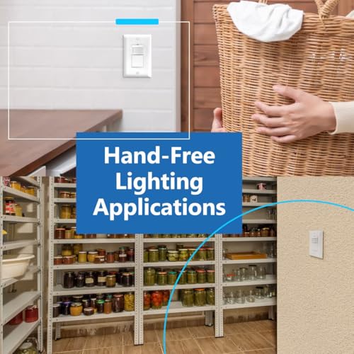 LIDER Motion Sensor Switch with Wall Plate, PIR Sensor Light Switch, 2-Pack - color: White