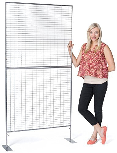 Displays2go Art Display Grids, Floor Standing, Silver