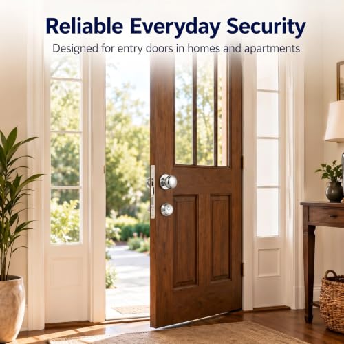 Tandefio 1 Set Double Cylinder Mortise Lock, Right Hand Reverse, Silver - color: Silver, style: Right Hand Reverse