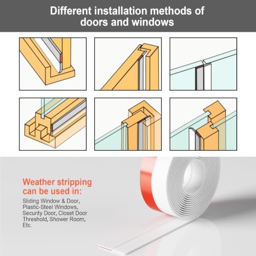Weather Stripping, 2 in x 20 ft White Silicone Door Seal Strip - color: White, size: 2 Inch x 20 Feet
