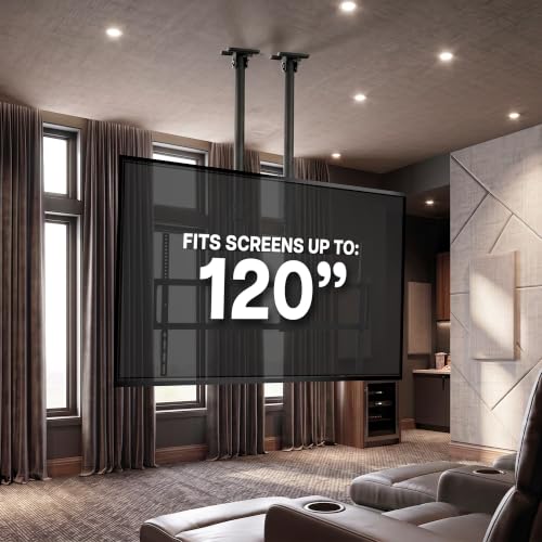 VIVO Black TV Ceiling Mount for 60 to 120 inch Screens, MOUNT-VC120-5 - size: 60" to 120"