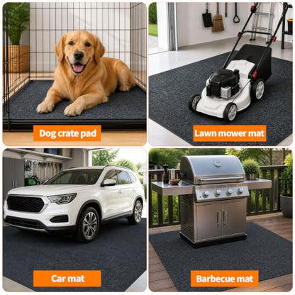 Oil Mat for Garage Driveway 72x60" 1/4" Thick Oil Drip Rubber Mat Under Car
