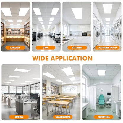 2x4 LED Flat Panel Light 6 Pack, 70W 9310LM, 2.4G Wireless Switch & App