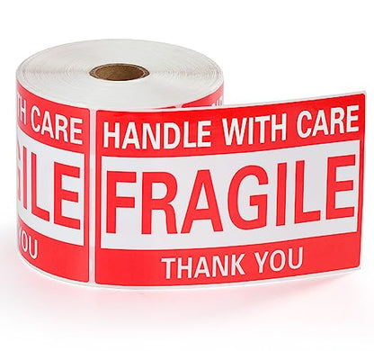 4 x 6 Inch Fragile Stickers Handle with Care 500 Permanent Adhesive Fragile Stickers for Shipping Moving Glass Fragile Labels (1 Roll, 500 Labels) - size: 4" x 6", style: 1 Roll - 500 PCS