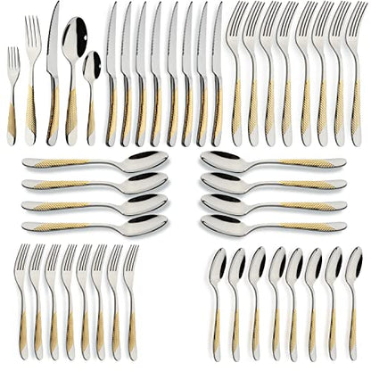40-Piece Gold Silverware Set Stainless Steel Flatware Set Cutlery Set