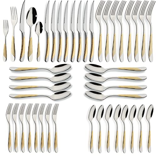 40-Piece Gold Silverware Set Stainless Steel Flatware Set Cutlery Set