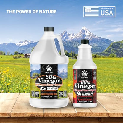 Calyptus 50% Concentrated Vinegar | Max-Performance (12.5X Power), 4 Gallon - size: 128 Fl Oz (Pack of 4)