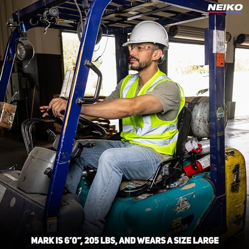 Neiko High Visibility Safety Vest ANSI Class 2, 2 Pockets - size: X-Large