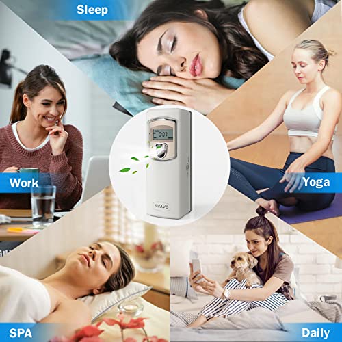 SVAVO Automatic LCD Fragrance Dispenser - Wall Mount/Free Standing ABS Auto Air Freshener Dispenser Programmable Aerosol Spray Perfume Dispenser (Grey, LCD)