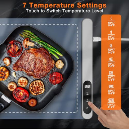 FYY Extra Long Warming Mat for Food, Rapid and Full Surface Heating Navy - color: Navy, size: XXX Large Size: 45"x15"