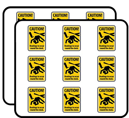 Caution Beatings to Occur Round The Clock 2" 18 Pack Planner Calender Scrapbooking Crafting Stickers
