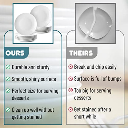 BTaT- White Dessert Plates, 8 inch, Set of 12, Small Plates for Appetizers - color: White, size: 8 inch, Set of 12