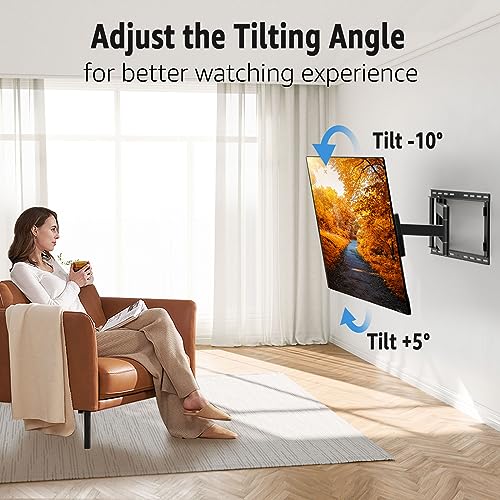 MOUNTUP Long Arm TV Wall Mount with 40’’ Extension, Full Motion TV Mount for Most 42''-90'' TVs, Corner Bracket with Swivel Tilt Max VESA 800x400mm Load Up to 150 LBS Fit 16/18/24'' Stud MU0059 - size: 42-90 inch, 150 lbs, Indoor 40.4 inch Arm