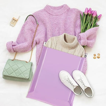Fuxury Poly Mailers 14.5x19'' 50 Pcs, Waterproof Shipping Bags for Clothing - color: Light Purple, size: 14.5x19" 50pcs