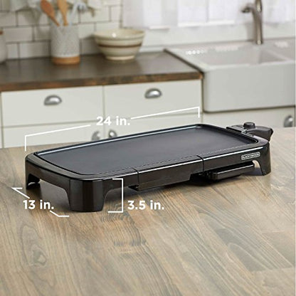 BLACK+DECKER 8-Serving Electric Griddle, GD2051B, Non-Stick Cooking Surface, Warming Tray, Removable Drip Tray, Family Sized - style: Griddle with Warming Tray