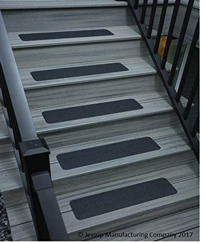 Outdoor Stairs, Garage, Basement, and Workshop Multi- use Non Slip Tape (6" x 24" treads/Pack of 15) - size: 6 Inch x 24 Inch