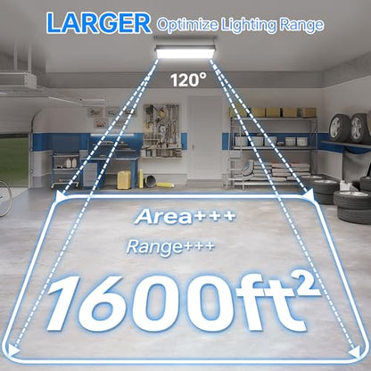 YQNLIFA 150W LED Shop Light, 18000LM 6000K Waterproof Garage Lights, 2 Pack