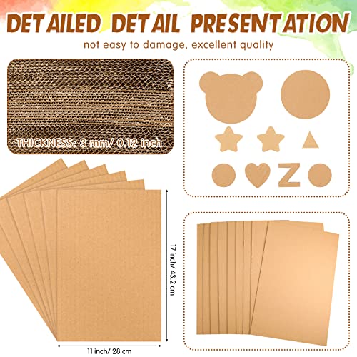 Zonon 50 Pack Corrugated Cardboard Sheets, 3 mm Flat, 11 x 17 Inch, Brown - color: Brown, size: 11 x 17 Inch