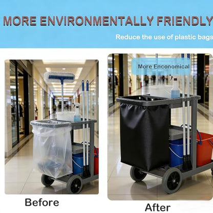 Replacement Janitorial Cart Bag,High Capacity Waterproof Thickened Cart Bag