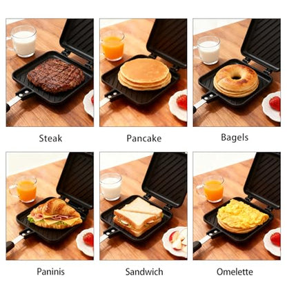 Sandwich Maker, Nonstick Panini Maker Pan Double Sided Cheese Press