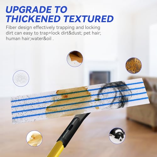 Replacement Disposable Microfiber Pad Fit for Rubbermaid Quick Connect Mop System - 50 Pack Wet & Dry Commercial Cleaning Refills with Scrubbing/Scouring Stripes Fit for Any Flat System 17 and 18 Inch - color: 18 Inch-50pack-blue&white-disposable