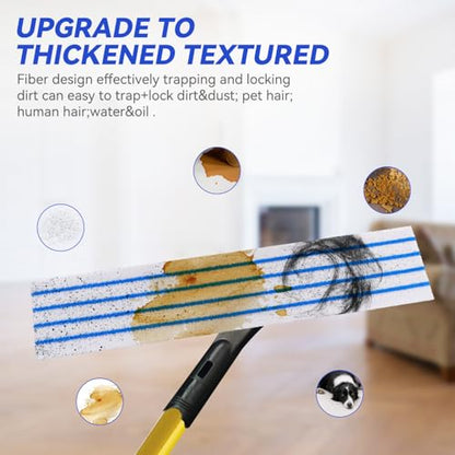 Replacement Disposable Microfiber Pad Fit for Rubbermaid Quick Connect Mop System - 50 Pack Wet & Dry Commercial Cleaning Refills with Scrubbing/Scouring Stripes Fit for Any Flat System 17 and 18 Inch - color: 18 Inch-50pack-blue&white-disposable