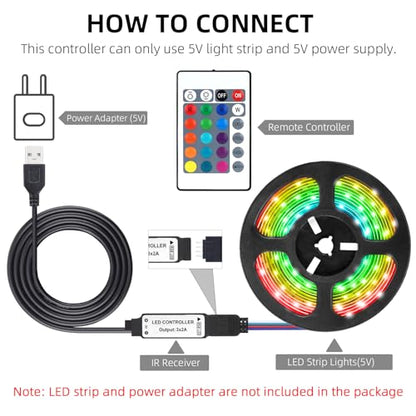 RGBZONE 5V USB RGB LED Controller, IR Wireless Remote Control - style: 4PIN-IR