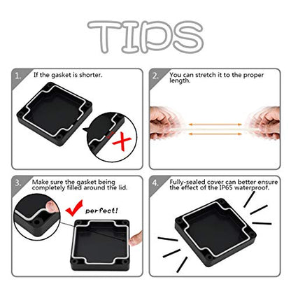 LeMotech ABS Plastic Electrical Project Case Power Junction Box, Project Box Black 3.27"x3.19"x2.2"(83 x 81 x 56mm)(Pack of 2) - color: Black (2 packs), size: 3.27" x 3.19" x 2.2"