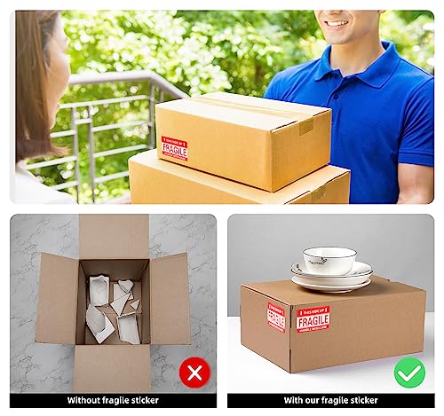 3 x 2 Inch Handle with Care This Side Up 300 Permanent Adhesive Fragile Stickers for Shipping Moving Glass Labels (1 Roll, 300 Labels) - size: 3" x 2", style: 1 Roll - 300 PCS - This Side Up