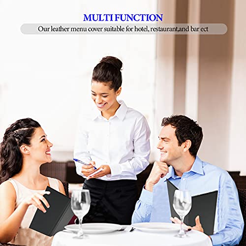 4.25 x 11 inches Menu Holder 10 Packs Menu Covers 2 View Leather Book Style Double Fold Panel for Restaurant Coffee Bars（4.25” x 11” /Book Style /10 Pcs） - size: 4.25 x 11 inch/2 views/10 pcs