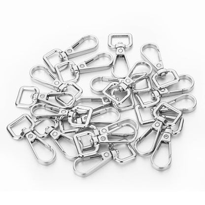 20 Pcs Metal D Ring Swivel Lobster Claw Clasp Snap Hooks Purse Hardware - color: Silver, size: 1/2 Inch