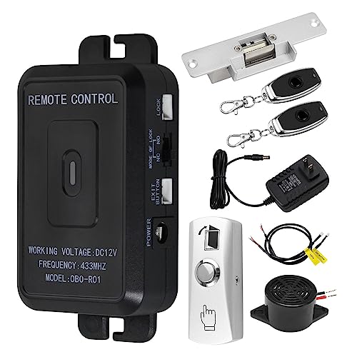 YiToo Fail-Secure Electric Strike Door Lock with 433MHz 12VDC Remote Control for Access Control System - style: With Fail-secure Strike Lock