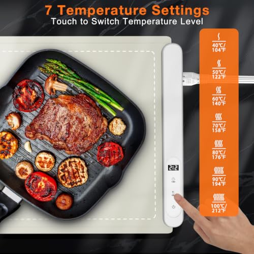 FYY Extra Large Warming Mat for Food, Rapid and Full Surface Heating Khaki - color: Khaki, size: XX Large Size: 36"x16"