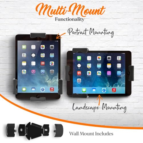 Pyle PSPADLK8 Anti-Theft Tablet Security Stand Kiosk - Table Mount Desktop Tablet Case Holder with Lock, Adjustable Clamp Arm, Internal Cable Routing, for iPad, Kindle, Samsung, Android Tablets - size: ‎9.25 x 2.5 x 10 inches, style: Table Mount Stand