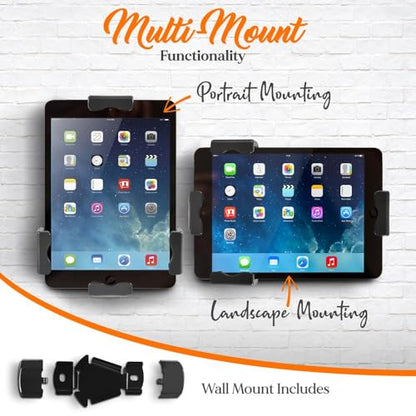 Pyle PSPADLK8 Anti-Theft Tablet Security Stand Kiosk - Table Mount Desktop Tablet Case Holder with Lock, Adjustable Clamp Arm, Internal Cable Routing, for iPad, Kindle, Samsung, Android Tablets - size: ‎9.25 x 2.5 x 10 inches, style: Table Mount Stand