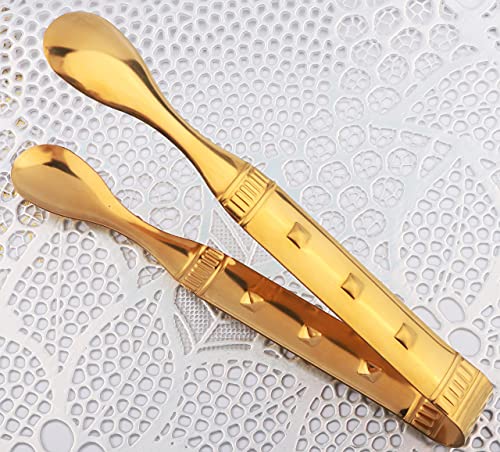 6-Pieces 6 Inch Gold Mini Tongs for Appetizers, Gold Serving Utensils for Serving Appetizers, Ice, Sugar - color: Gold