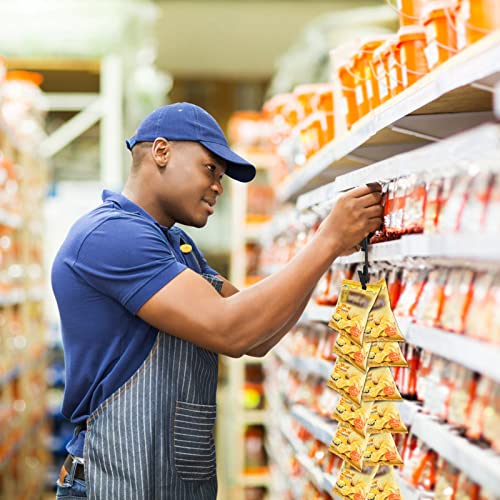 6 Pack Metal Display Merchandising Hanging Strips, 32 inches Retail Metal Strips 72 Clips Rack Display Strips with 6 Head Labels Holder for Clip on Potato Chips Snack1