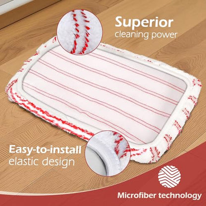 Masthome Extra Large Microfiber Flat Mop,Dust Mop with Cleaning Scraper - color: Red Extra Large