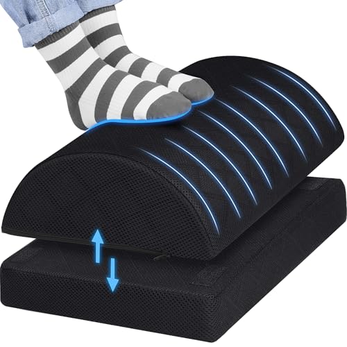 CushZone Foot Rest for Under Desk at Work, Black - color: Black, size: Medium