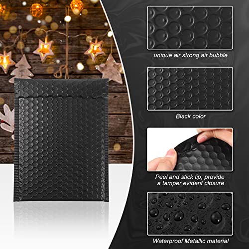 Outus 50 Pcs Bubble Mailers 3 Sizes, Bubble Shipping Envelopes,Black - color: Black