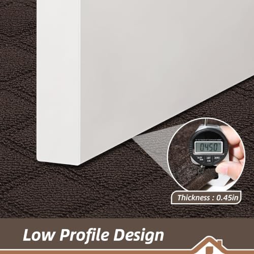 BEQHAUSE Dirt Trapper Door Mat 24" x 36" Non-Slip Washable, Brown - color: Brown, size: 24" X 36" (Rectangular)