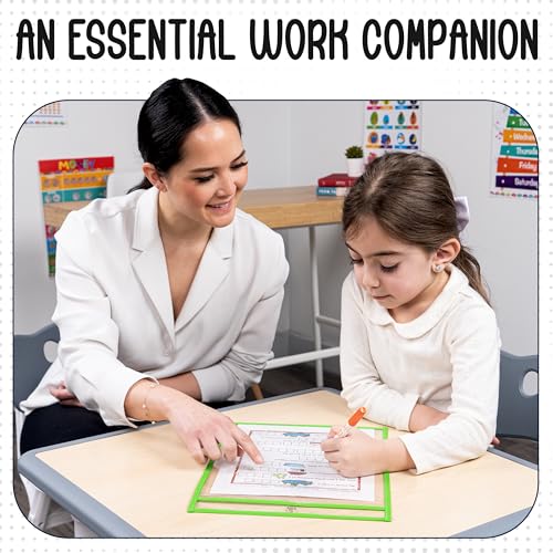 Essex Wares - 6 Pack, Green Dry Erase Pockets, 10" Wide x 13.5" Tall - color: Green