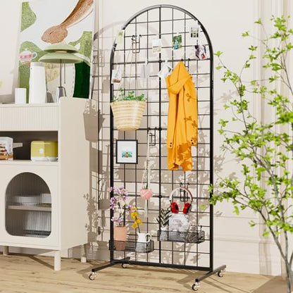 VGMiu Grid Wall Panel 2' x 5.2' FT Metal Grid Display Stand 1PCS Black - color: Black, size: 5.2 ft