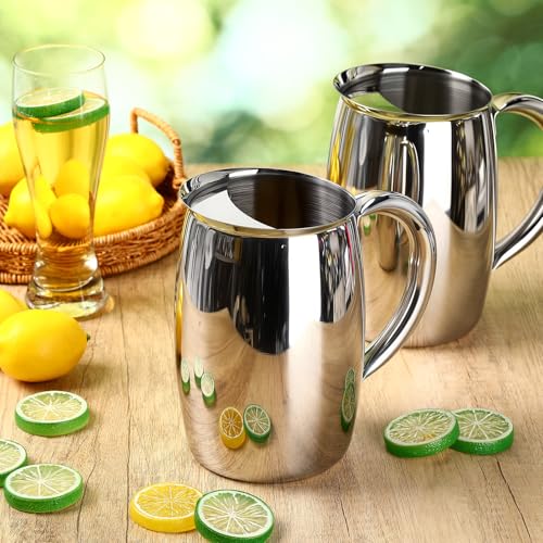 Funnymoom 6 Pcs 2 L Stainless Steel Water Pitchers with Ice Guard