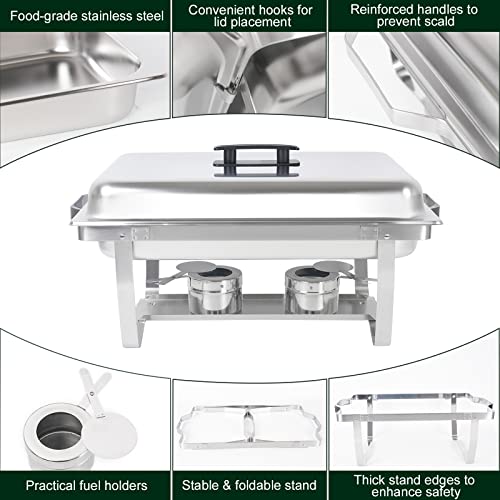 IMACONE Chafing Dish Buffet Set, 4 Pack, 5QT Round & 8QT Rectangle - size: 4-Pack