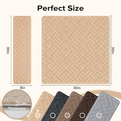Non Slip Stair Treads for Wooden Steps, 15 Pack 8"x30", Beige - color: Beige, size: 8" x 30"