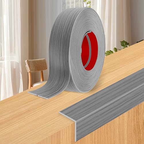 Wall Corner Protector Moulding Trim Peel and Stick - color: Light Gray Wood, size: 0.8 In x 10 Ft