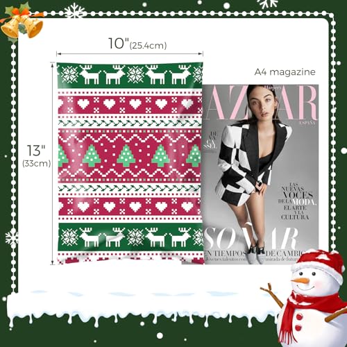 Fuxury Christmas Poly Mailers 10x13" 100 Pack,Shipping Bags for Clothes - color: Christmas Tree Elk, size: 10x13" 100pcs